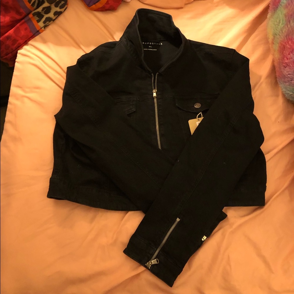 Black denim jacket